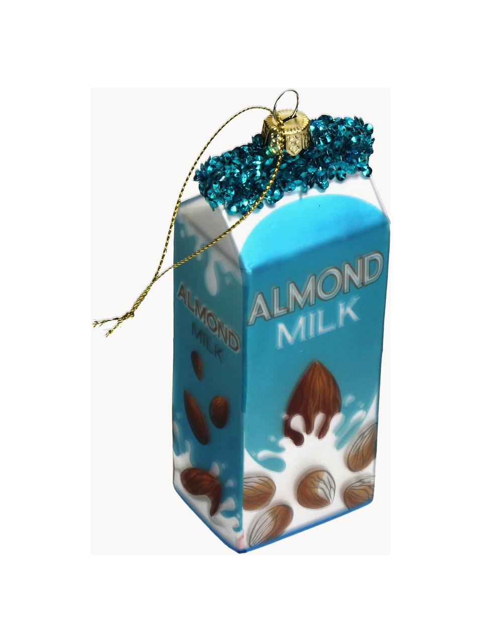 Ciondolo albero di Natale Almond Milk, Vetro, Tonalità blu, marrone, bianco, Larg. 4 x Alt. 13 cm