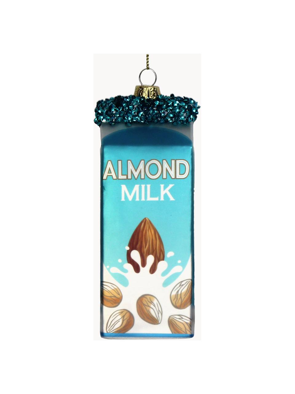 Ciondolo albero di Natale Almond Milk, Vetro, Tonalità blu, marrone, bianco, Larg. 4 x Alt. 13 cm