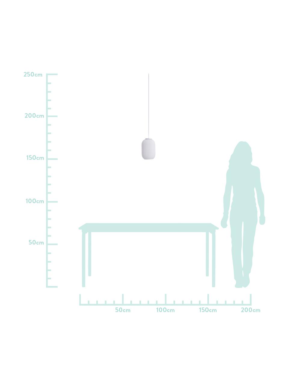 Lámpara de techo pequeña Geneva, Vidrio, Blanco, F 14 cm x Al 120 cm