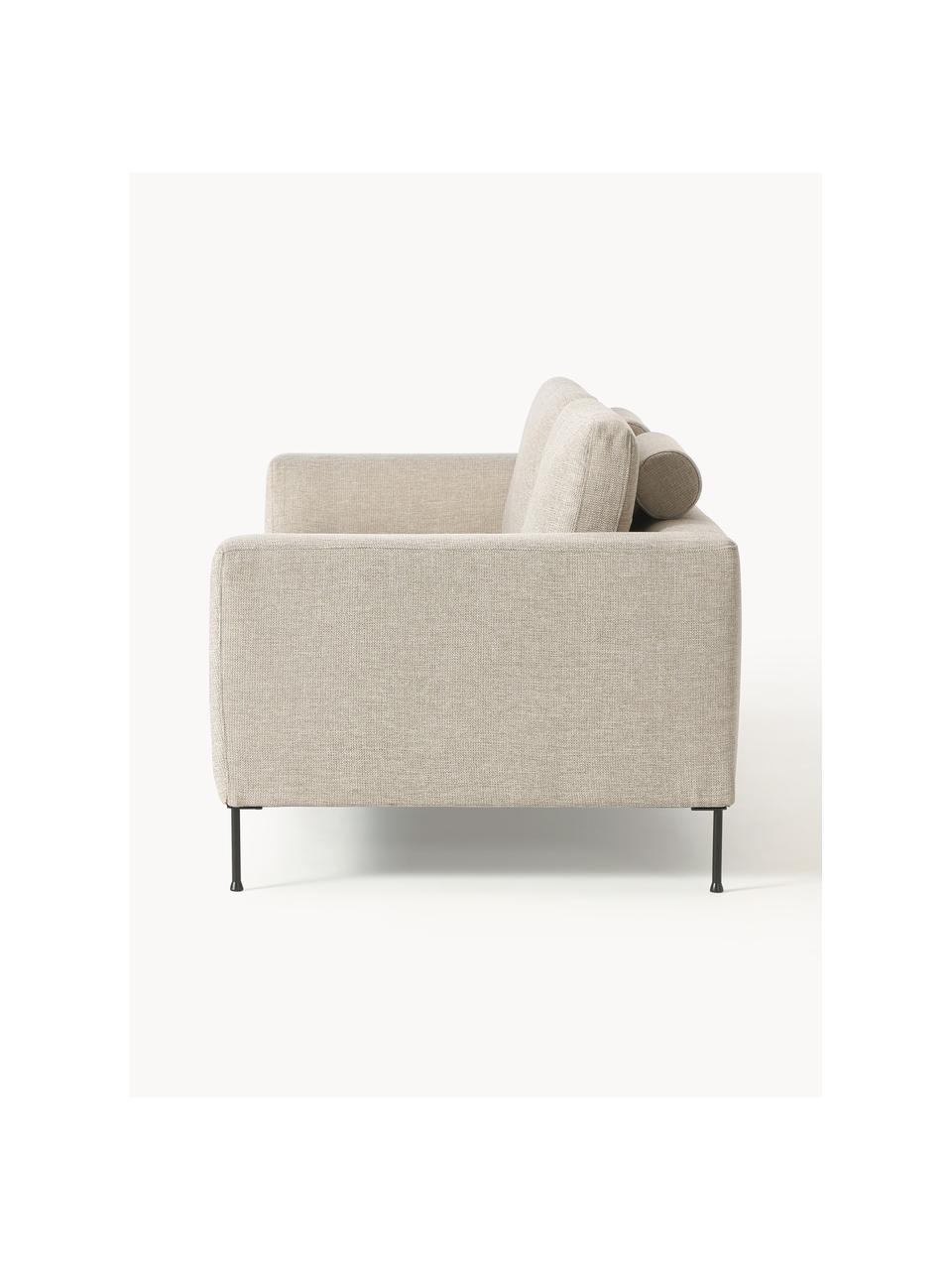 Sofa Cucita (3-Sitzer), Bezug: Webstoff (100% Polyester), Gestell: Massives Kiefernholz, Bir, Beine: Metall, lackiert Dieses P, Webstoff Hellbeige, B 228 x T 94 cm