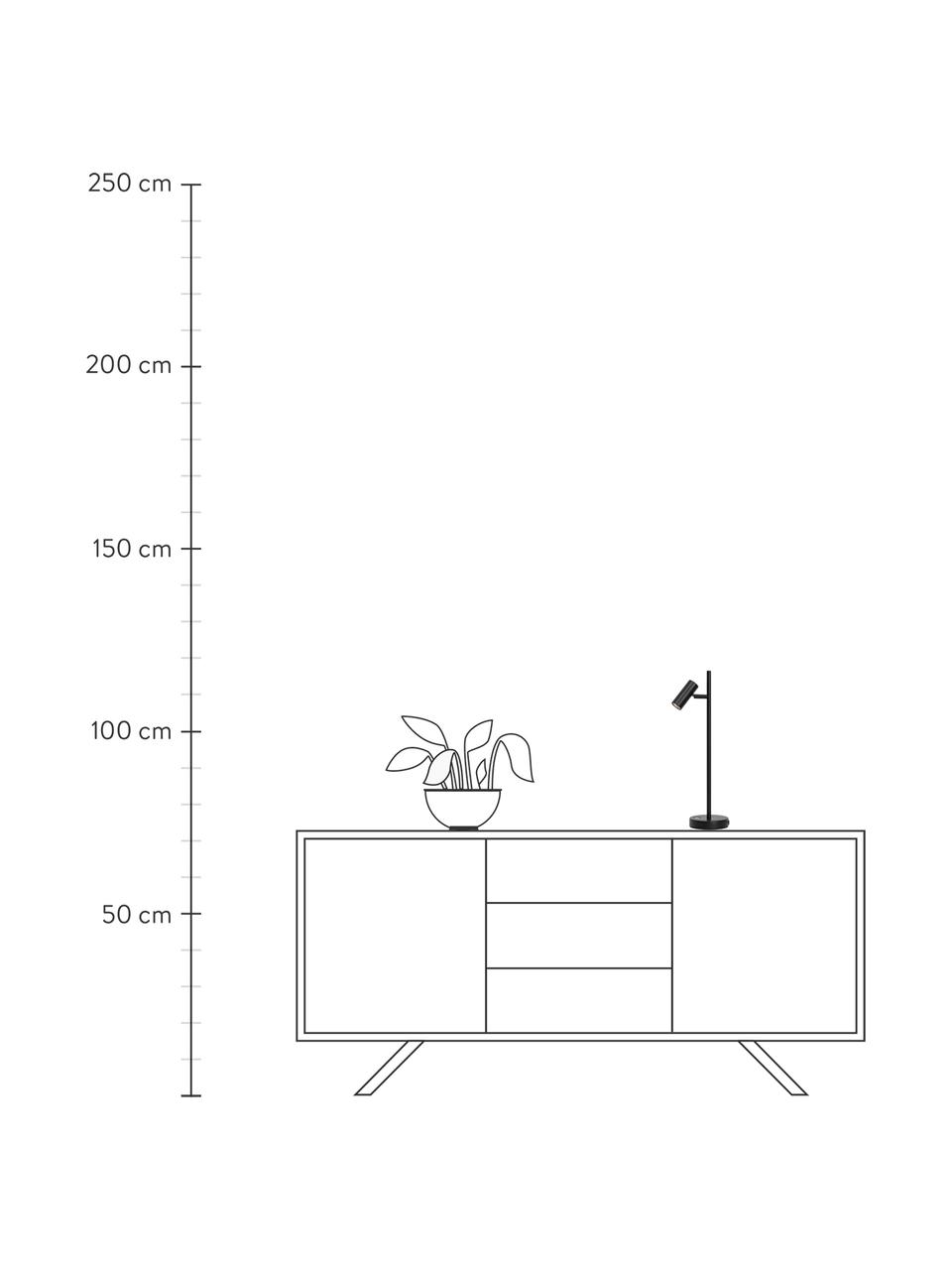 Lámpara de escritorio LED regulable Omari, Pantalla: metal recubierto, Cable: plástico, Negro, An 10 x Al 40 cm