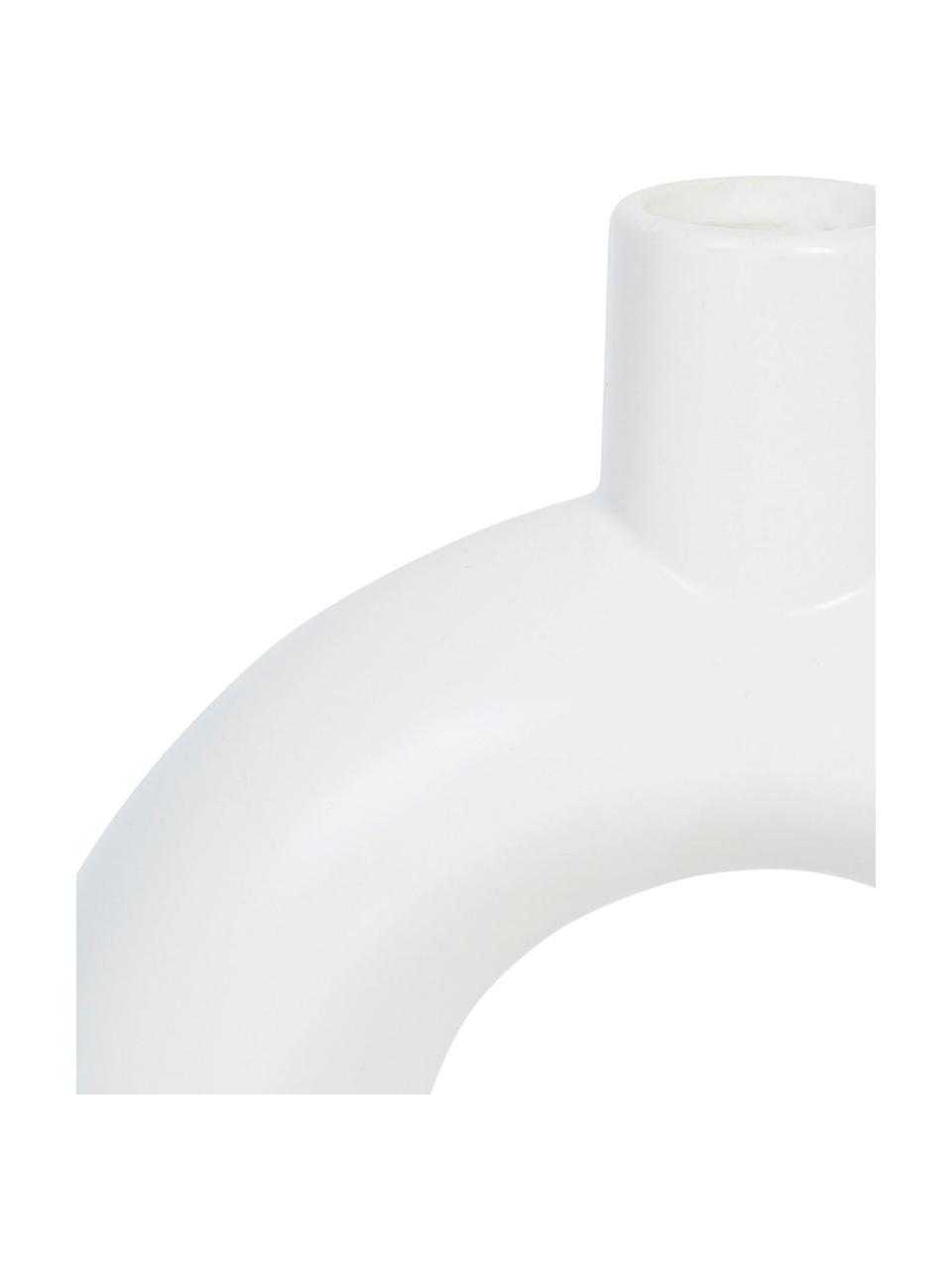 Vase grès cérame blanc Oleo, Grès cérame, Blanc, brillant, larg. 19 x haut. 24 cm