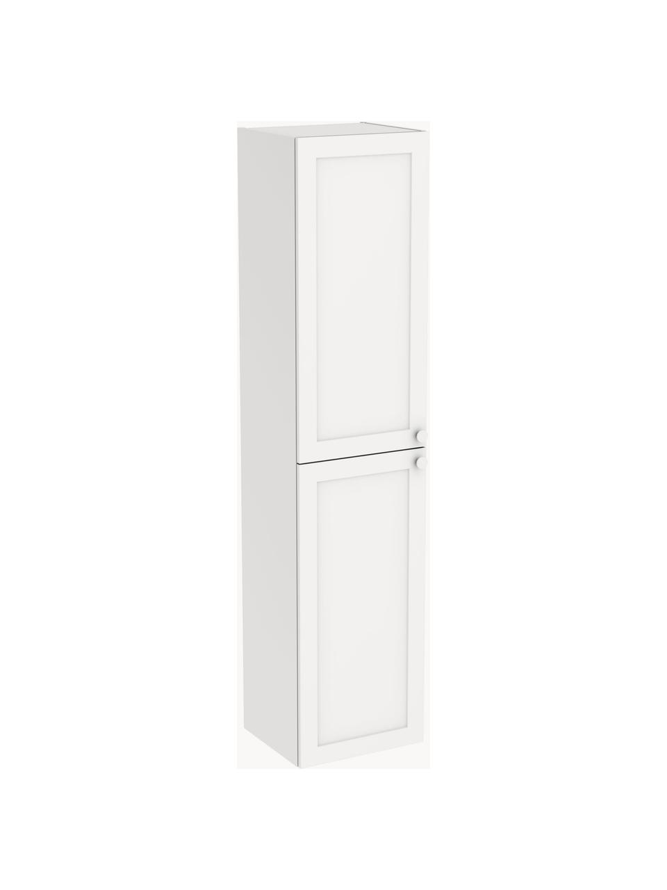 Armadietto bagno alto con finitura opaca Rafaella, Manico: alluminio rivestito, Bianco, Larg. 42 x Alt. 180 cm