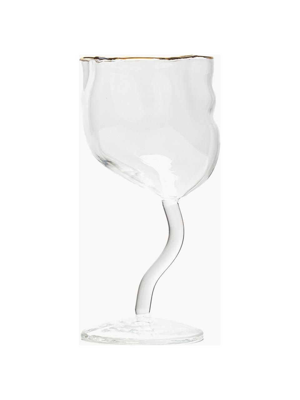 Weinglas Classic On Acid mit Gold-Dekor, Rand: Gold, Transparent, Ø 9 x H 17 cm, 250 ml