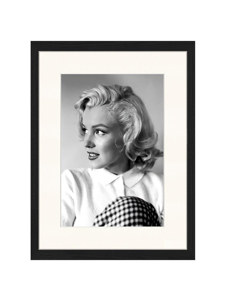 Gerahmter Digitaldruck Marilyn Monroe, Bild: Digitaldruck auf Papier, , Rahmen: Holz, lackiert, Front: Plexiglas, Marilyn Monroe, B 33 x H 43 cm