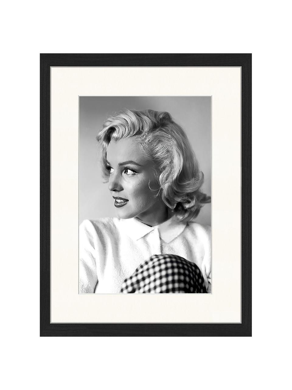 Impresión digital enmarcada Marilyn Monroe, Negro, blanco, An 33 x Al 43 cm