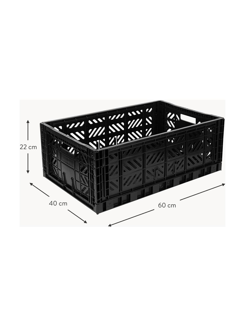 Skládací úložný box Maxi, Š 60 cm, Umělá hmota, Černá, Š 60 cm, H 40 cm