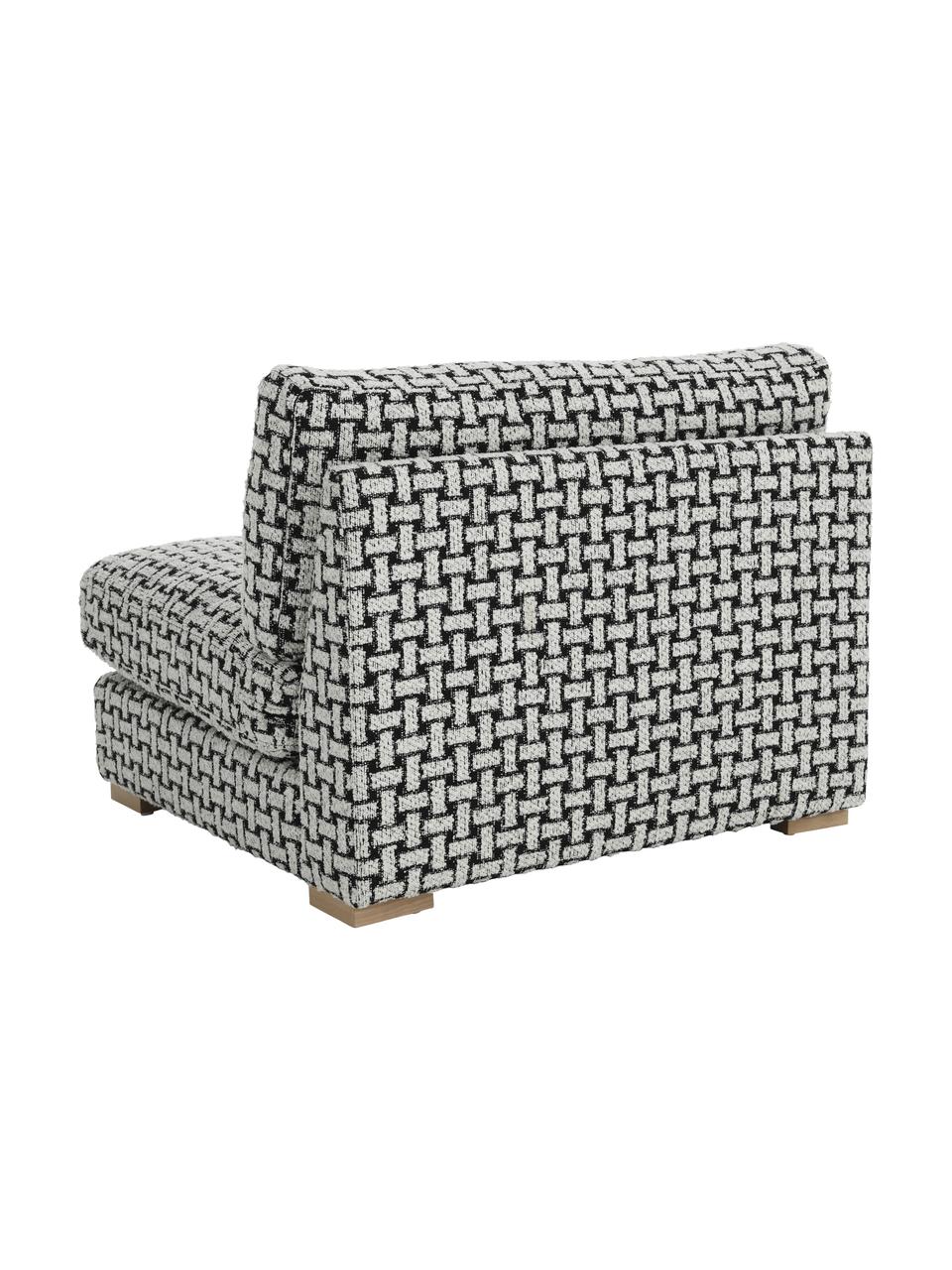 Fotel wypoczynkowy bouclé Stories, Tapicerka: 50% poliester, 50% bawełn, Korpus: drewno sosnowe, sklejka, Czarnobiała tkanina, S 93 x G 91 cm