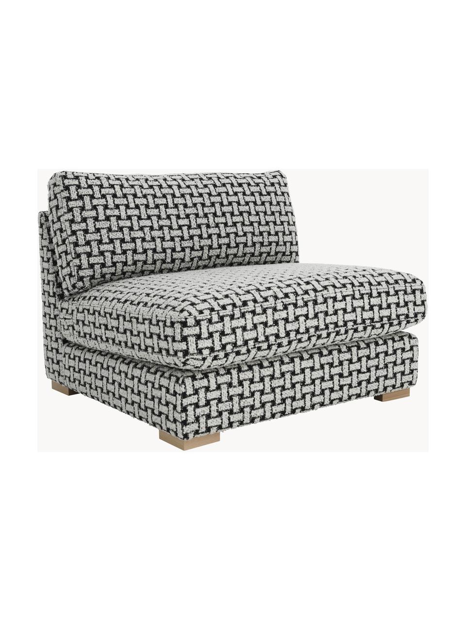 Sillón en tejido bouclé Stories, Funda: 50% poliéster, 50% algodó, Estructura: madera de pino, madera co, Tejido negro, blanco, An 93 x F 91 cm