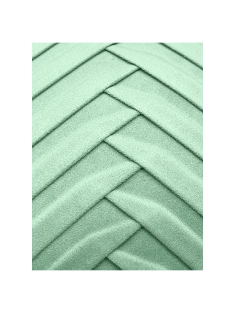 Poszewka na poduszkę z aksamitu Lucie, 100% aksamit (poliester), Zielony, S 30 x D 50 cm