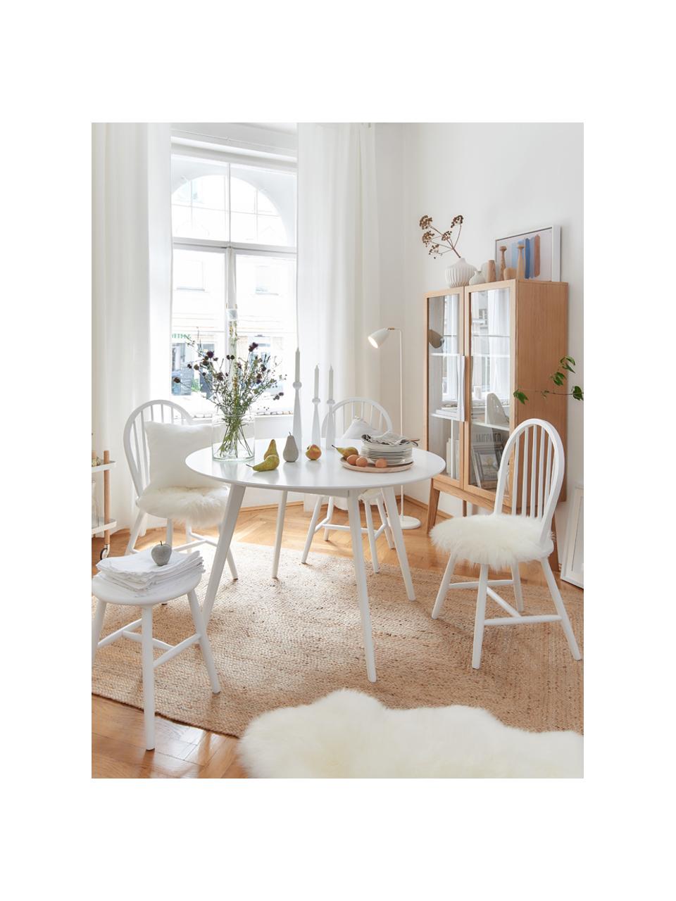 Table ronde Yumi, Ø 115 cm, Blanc, Ø 115 x haut. 74 cm