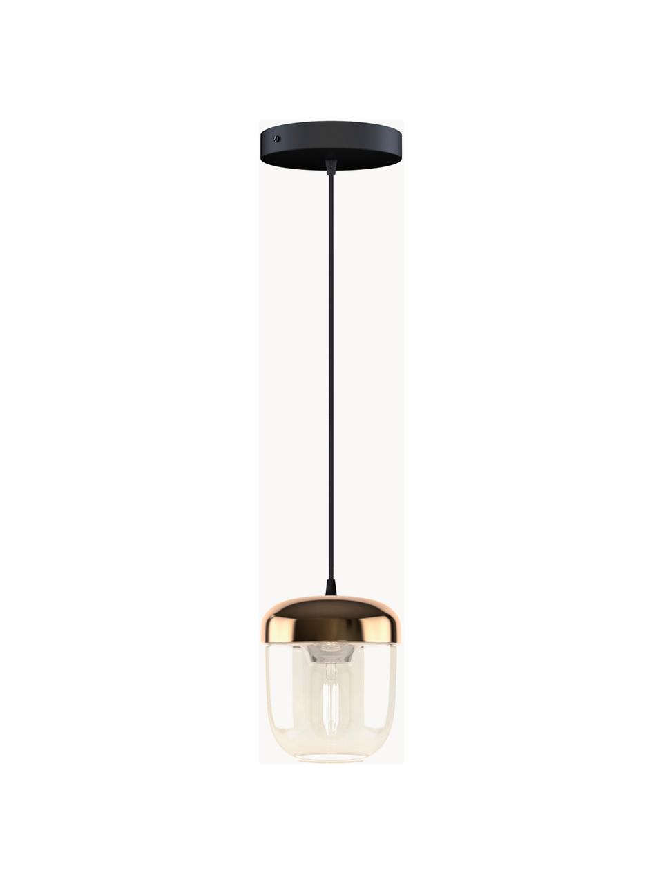 Lampa wisząca ze szkła Acorn, Odcienie miedzi, odcienie bursztynowego, Ø 14 x W 16 cm