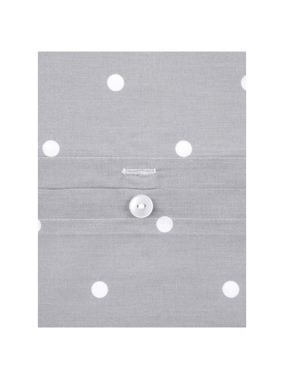 Gepunktete Baumwoll-Kissenbezüge Dotty in Grau/Weiß, 2 Stück, Webart: Renforcé Fadendichte 144 , Grau, Weiß, 40 x 80 cm