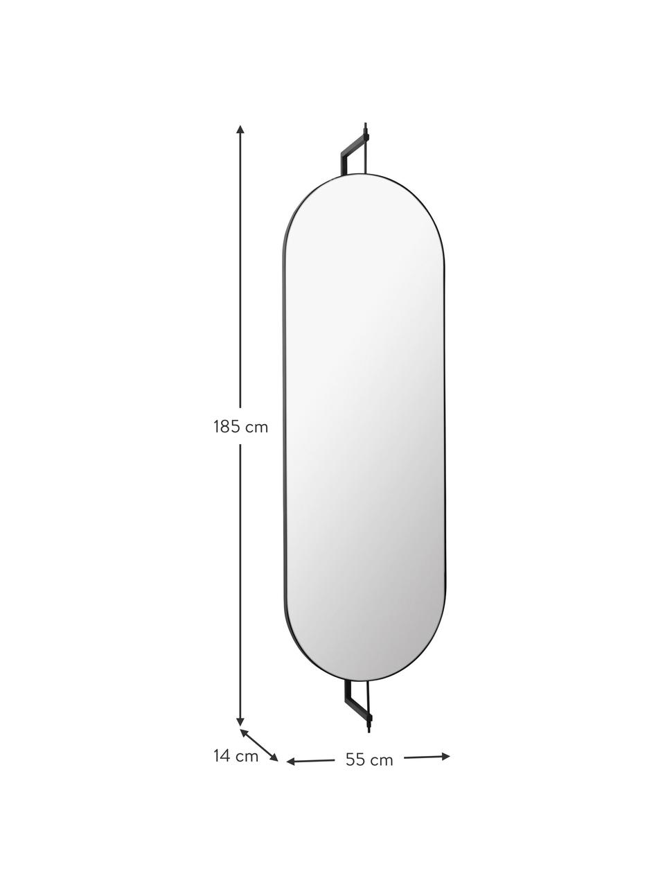 Espejo de pared ovalado Spejle, Espejo: cristal, Negro, An 55 x Al 185 cm