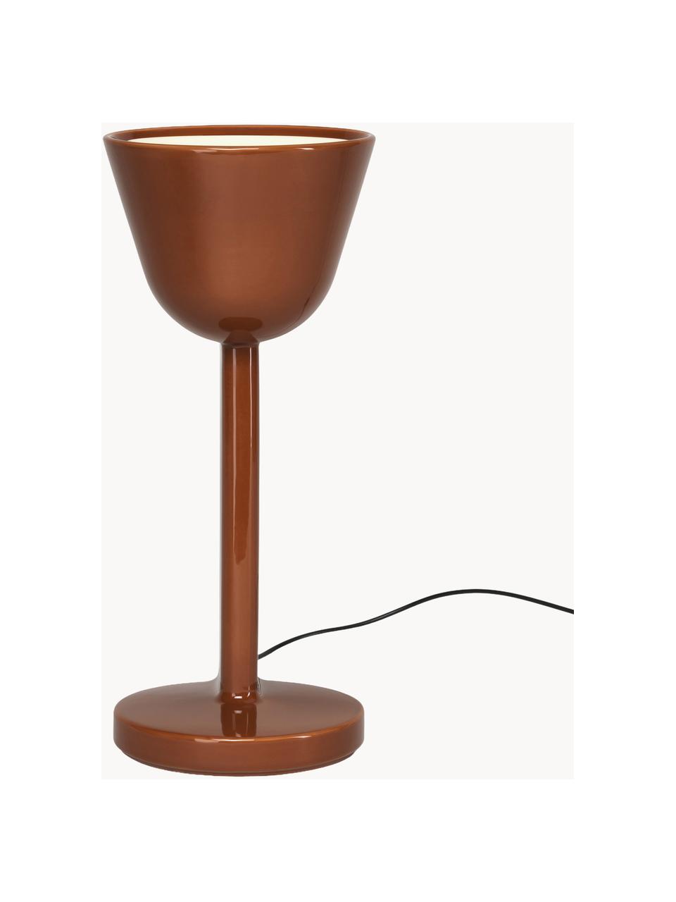 Grote handgemaakte tafellamp Ceramique Up, Keramiek, Roodbruin, Ø 22 x H 50 cm