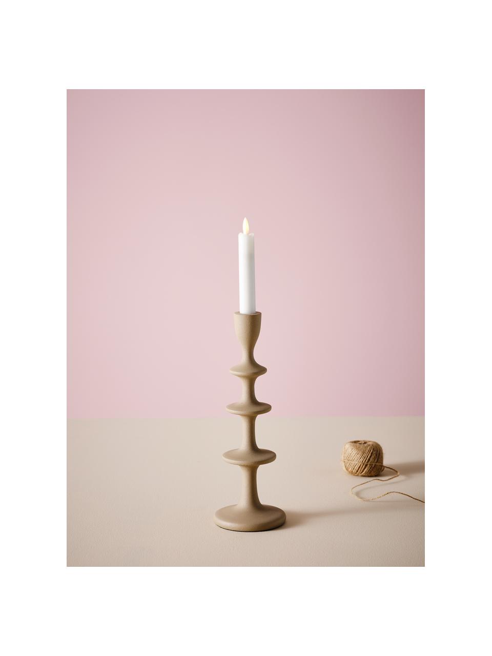 Candelabro beige di design Jacky, Alluminio rivestito, Beige, Ø 11 x Alt. 30 cm