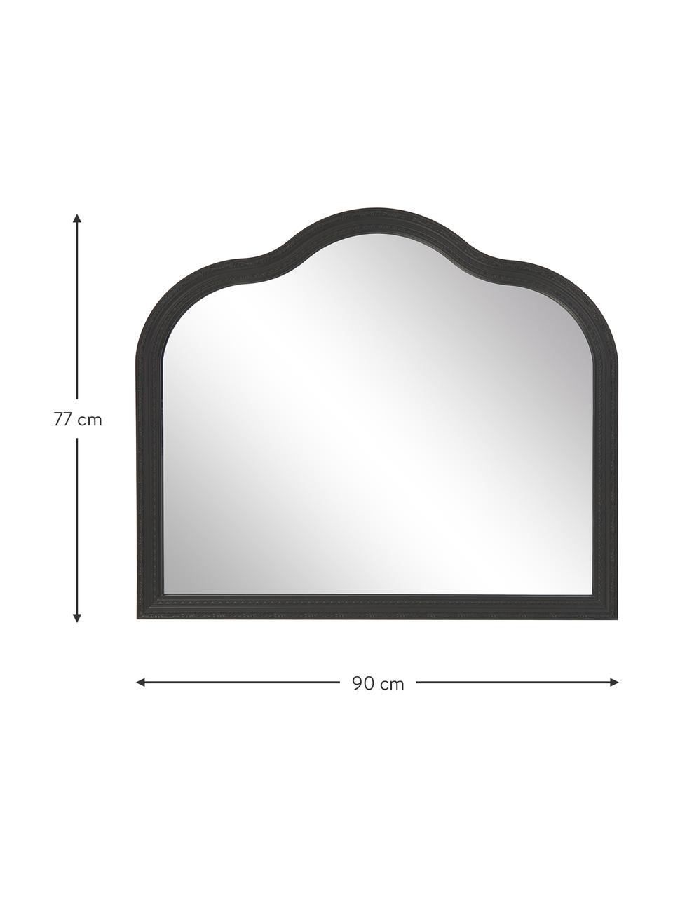 Barokní nástěnné zrcadlo Muriel, Černá, Š 90 cm, V 77 cm