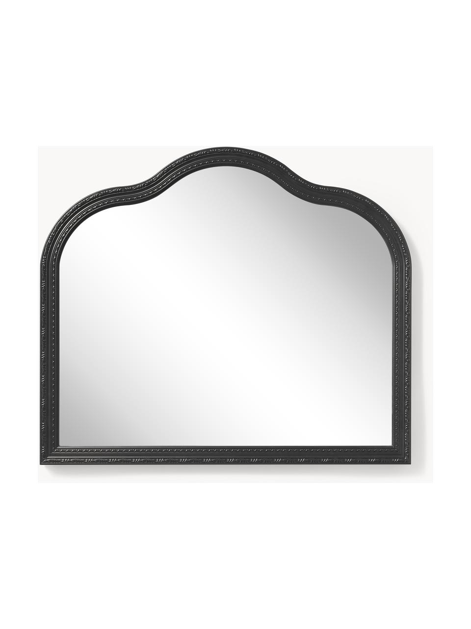 Espejo de pared barroco Muriel, Parte trasera: tablero de fibras de dens, Espejo: cristal, Negro, An 90 x Al 77 cm