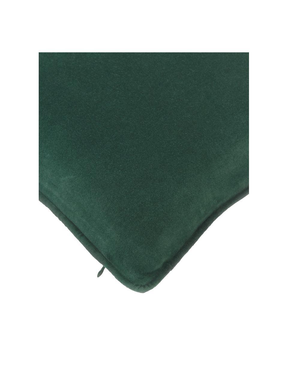 Poszewka na poduszkę z aksamitu Dana, 100% aksamit bawełniany, Szmaragdowy, S 50 x D 50 cm