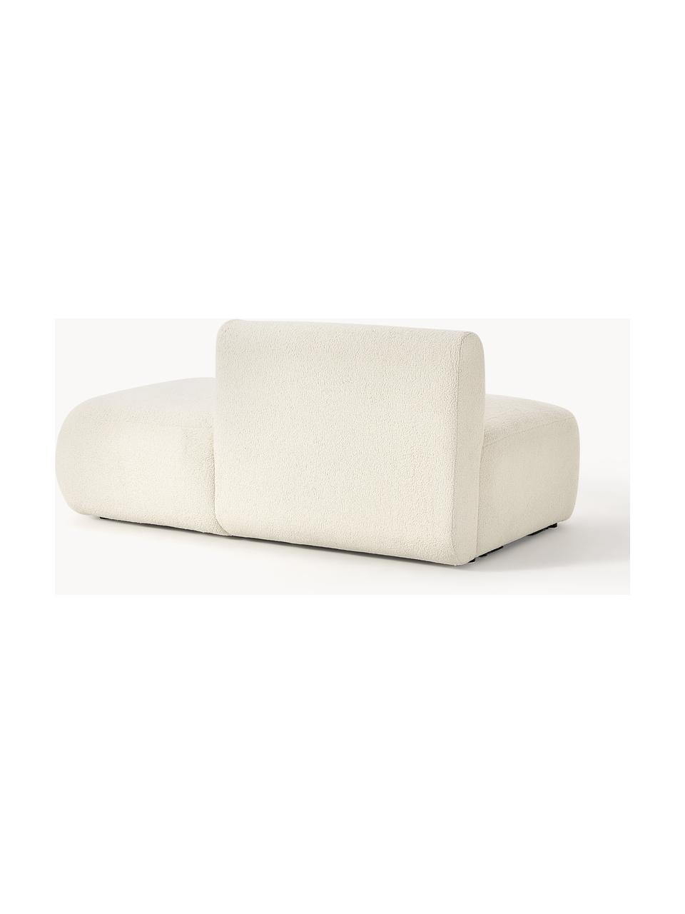 Modulaire teddy chaise longue Sofia, Bekleding: teddy (100% polypropyleen, Frame: sparrenhout, spaanplaat, , Poten: kunststof Het materiaal d, Teddy gebroken wit, B 159 x D 103 cm, rugleuning links