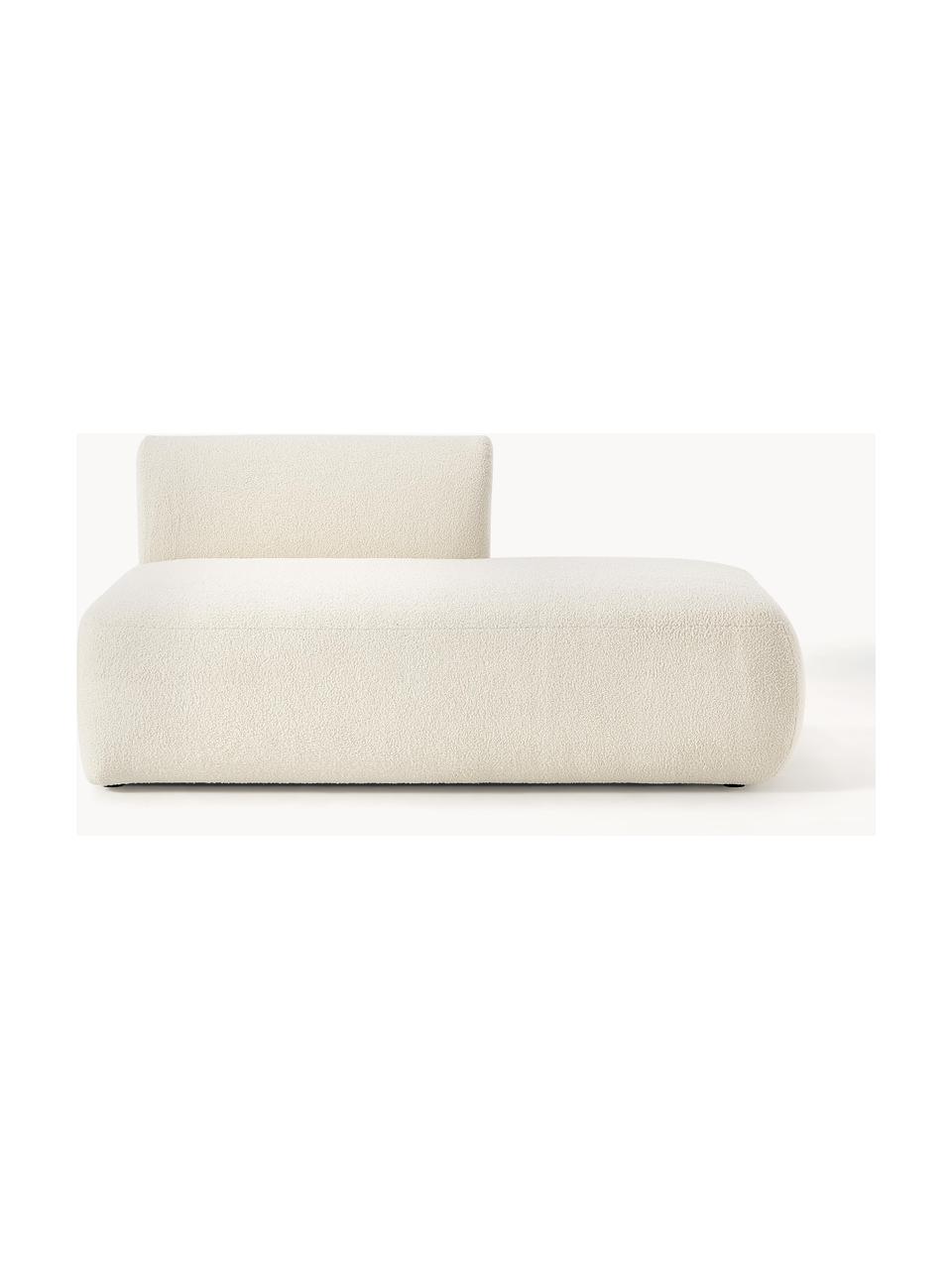 Modulárny plyšový šezlong Sofia, Plyšová lomená biela, Š 160 x H 103 cm, s operadlom naľavo