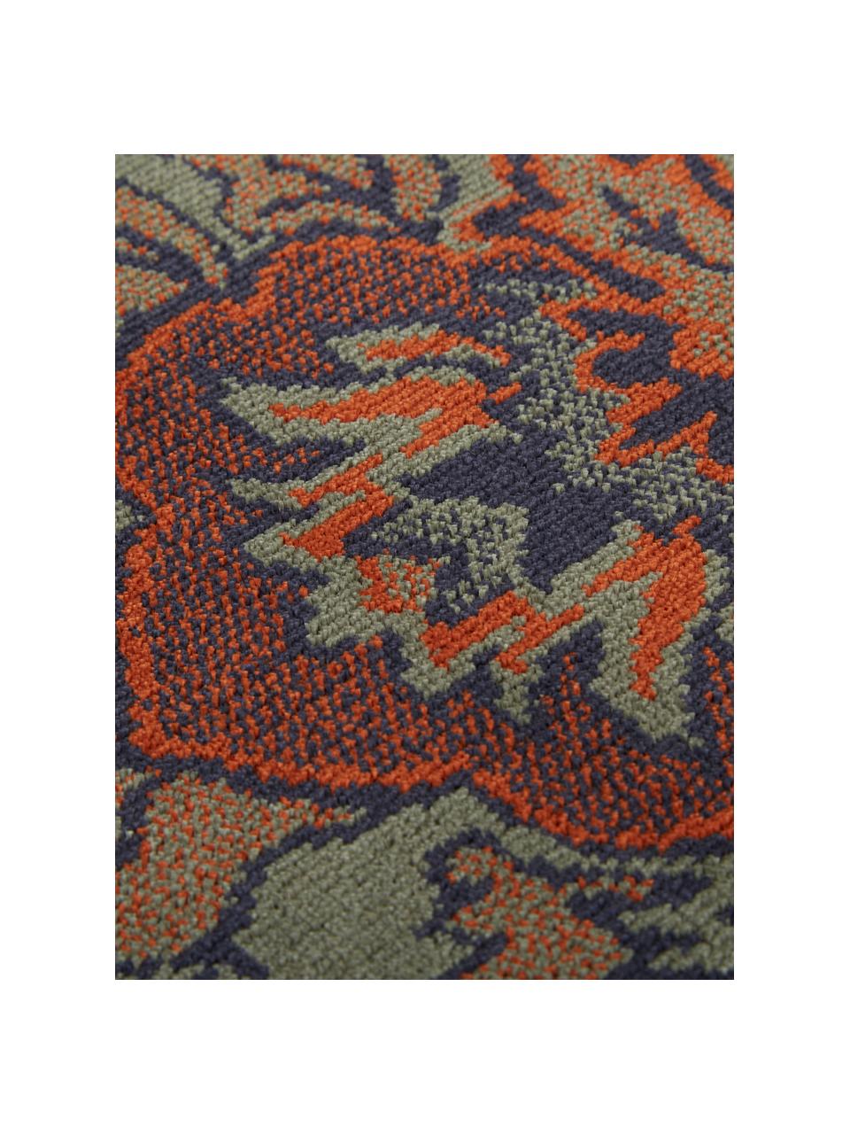 Alfombra Bid, estilo oriental, Parte superior: 38% rayón, 26% algodón, 2, Reverso: caucho sintético, Tonos verdes, tonos rojos, azul, beige, An 200 x L 300 cm (Tamaño L)