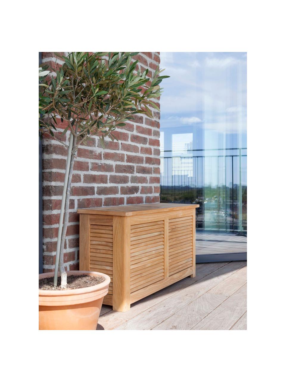 Wąska skrzynia do przechowywania z drewna tekowego Storage, Korpus: drewno tekowe, piaskowane, Drewno tekowe, S 90 x W 48 cm