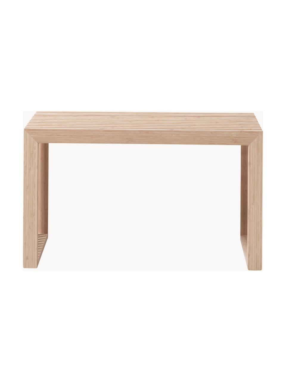 Banc en bois de teck Rib, Bambou, Bois de teck, larg. 73 x haut. 43 cm