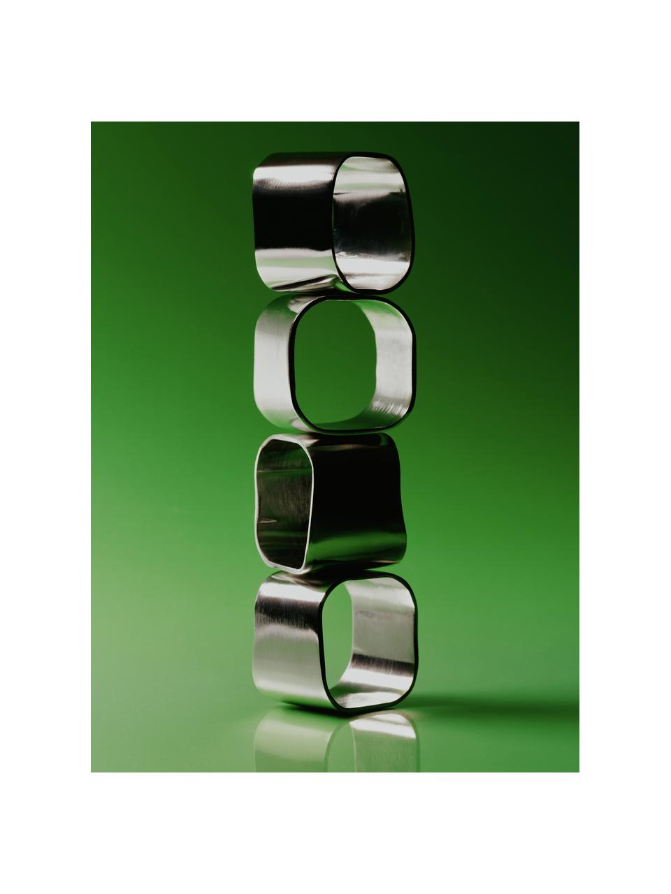 Portatovaglioli Cuff, 4 pz, Metallo, Argentato, Larg. 5 x Alt. 4 cm