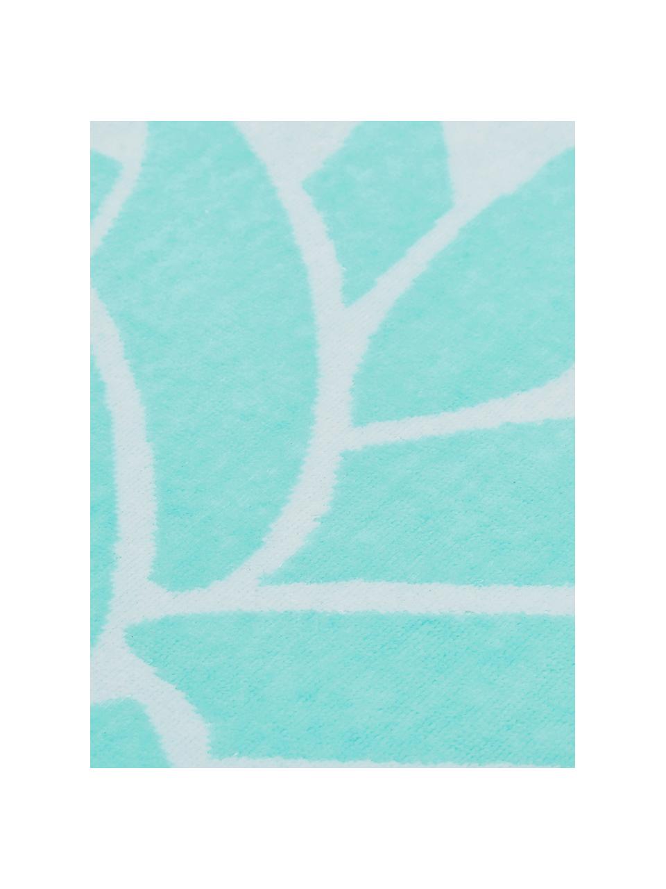 Serviette de plage à imprimé ananas Asan, Turquoise, blanc