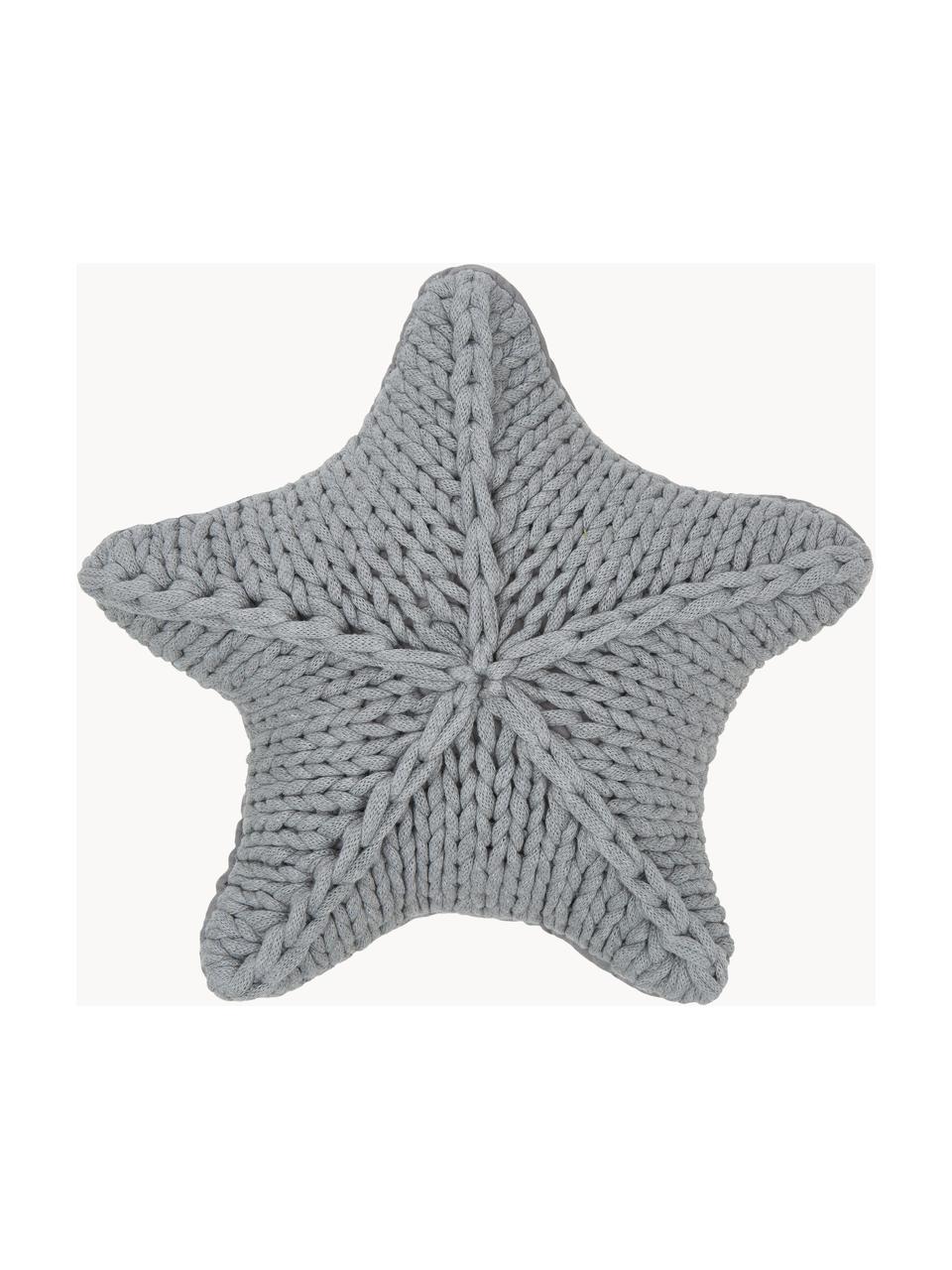 Coussin étoile grosse maille Sparkle, Gris clair, larg. 45 x long. 45 cm