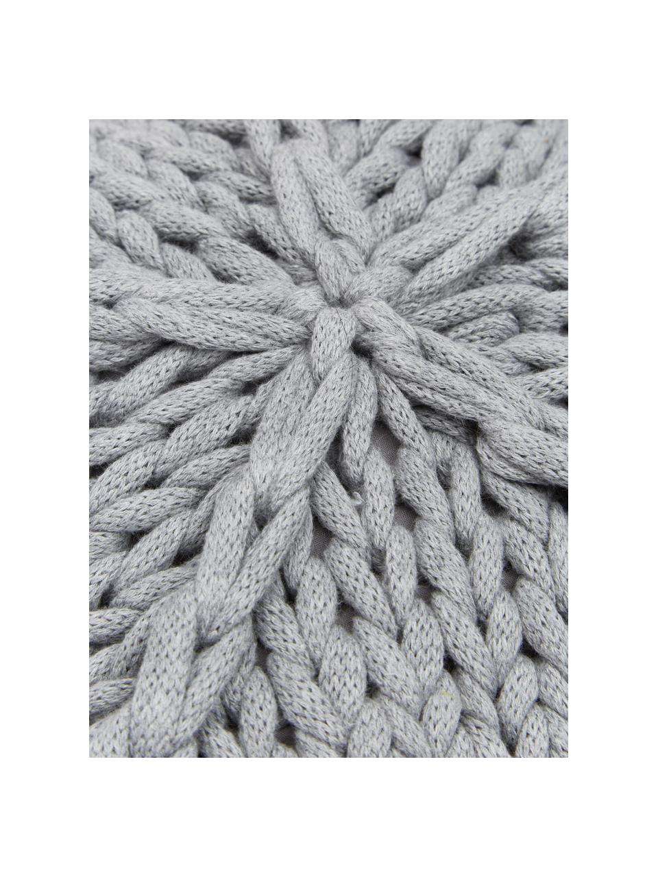 Cuscino a maglia grossa color grigio chiaro Sparkle, Rivestimento: 100% cotone, Grigio chiaro, Larg. 45 x Lung. 45 cm