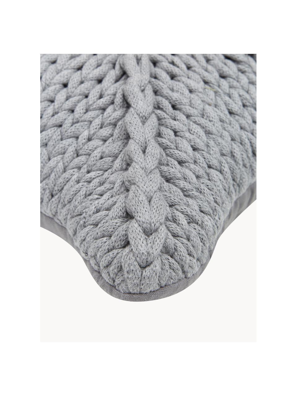 Coussin étoile grosse maille Sparkle, Gris clair, larg. 45 x long. 45 cm