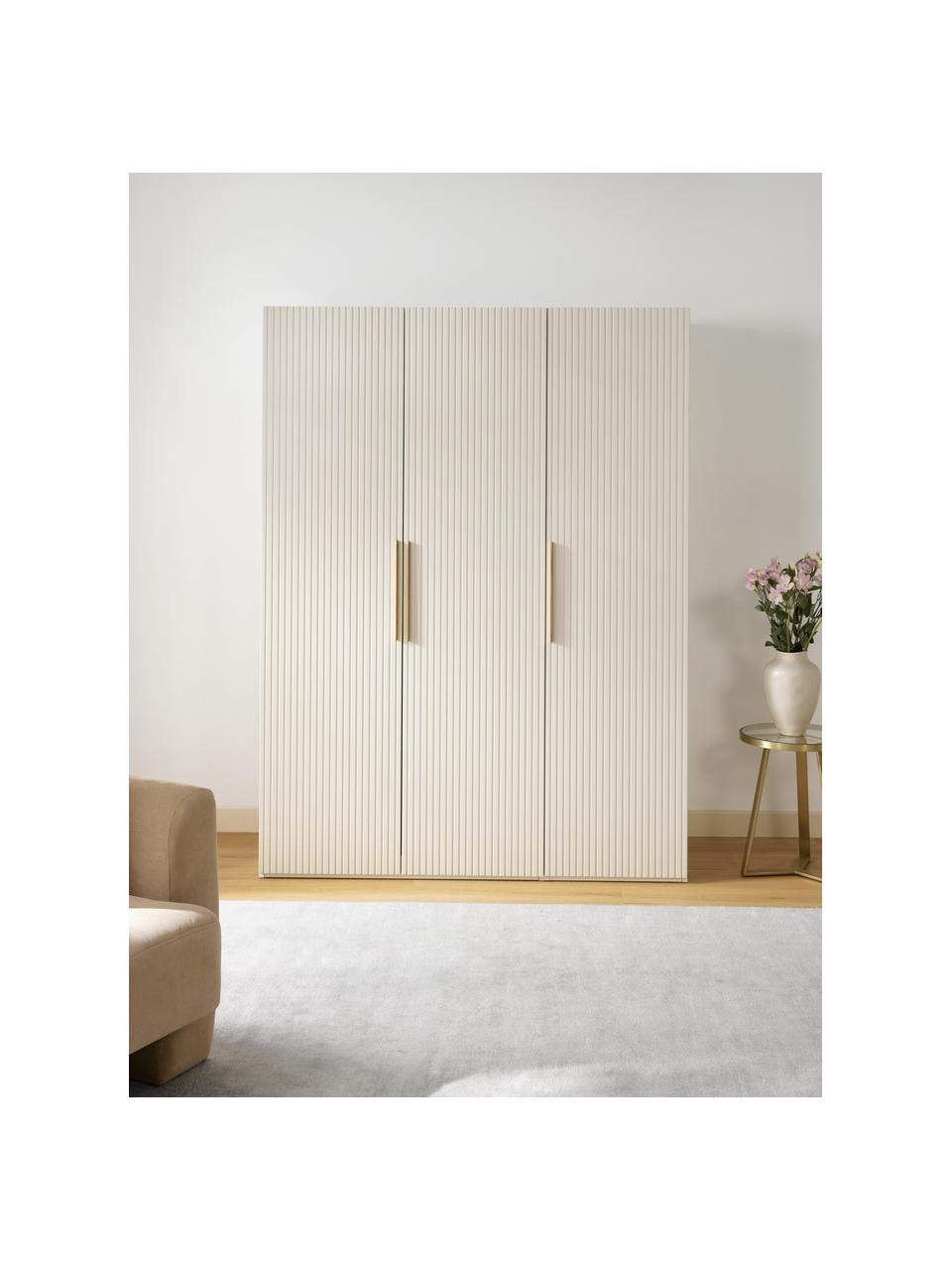 Armario modular Simone, 3 puertas (150 cm), diferentes variantes, Estructura: aglomerado con certificad, Madera, beige claro, Interior Basic (An 150 x Al 200 cm)
