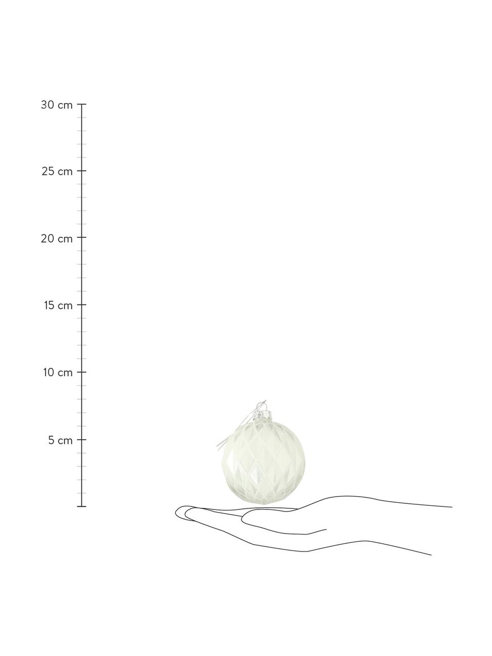 Sada vánočních ozdob Kubus Ø 8 cm, 6 dílů, Bílá, světle růžová, světle zelená, Ø 8 cm