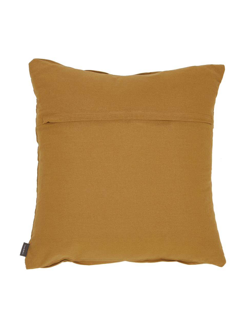 Bavlněný polštář s nařaseným povrchem Pleated, s výplní, 100 % bavlna, Hořčičná žlutá, Š 45 cm, D 45 cm