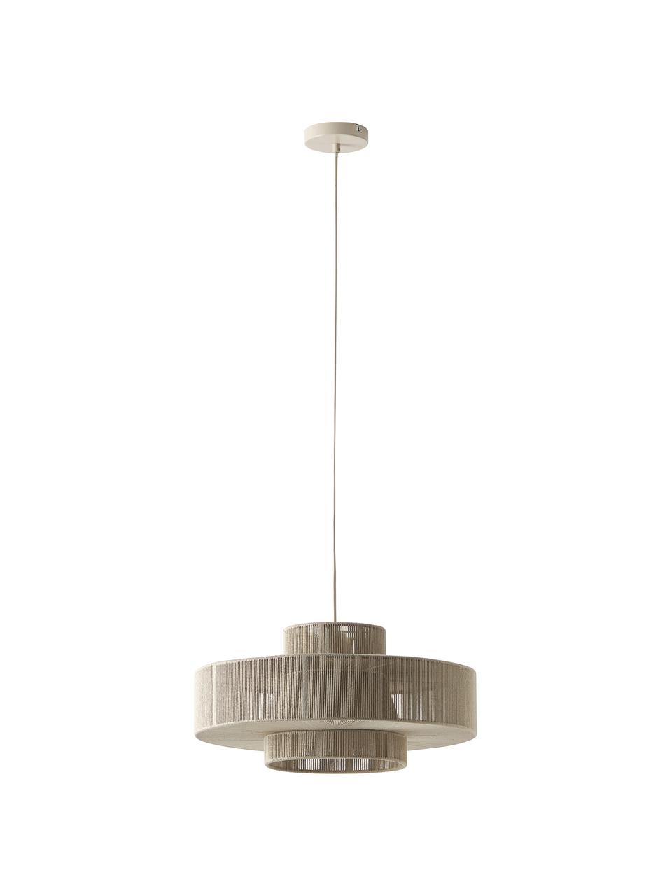 Grande suspension en fils de lin Lace, Beige, Ø 50 x haut. 25 cm