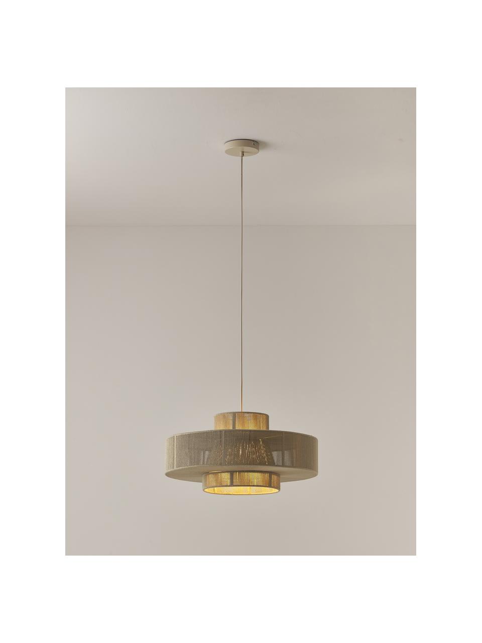 Grande suspension en fils de lin Lace, Beige, Ø 50 x haut. 25 cm