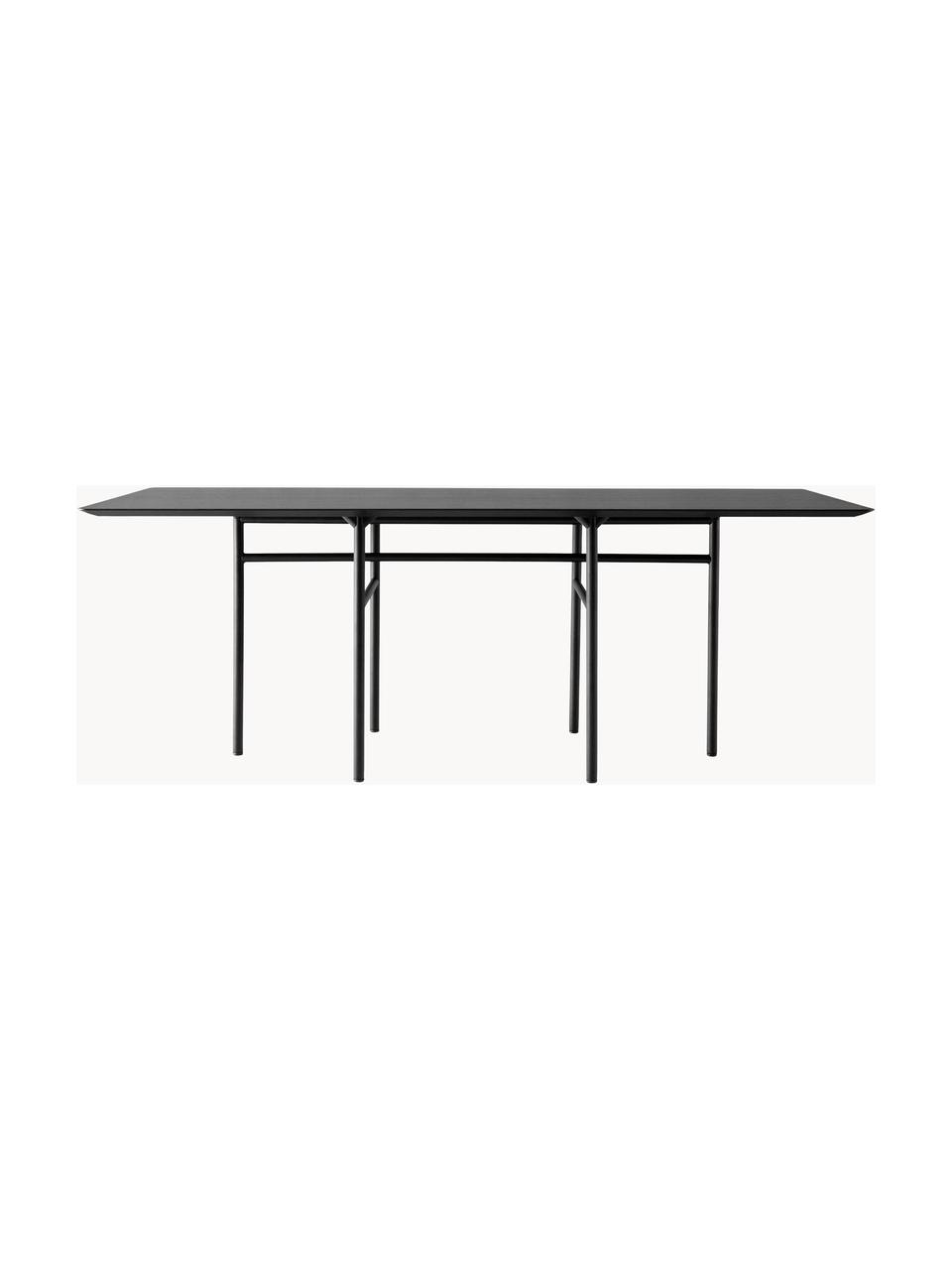 Jídelní stůl Snaregade, 200 x 90 cm, Potažené dřevo, antracitová, černá, Š 200 cm, H 90 cm