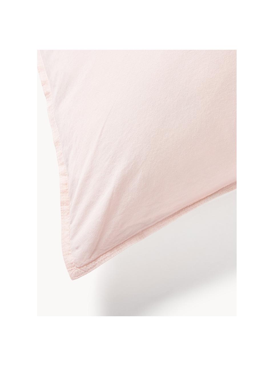 Funda de almohada de percal lavado Debbie, Rosa claro, An 45 x L 110 cm