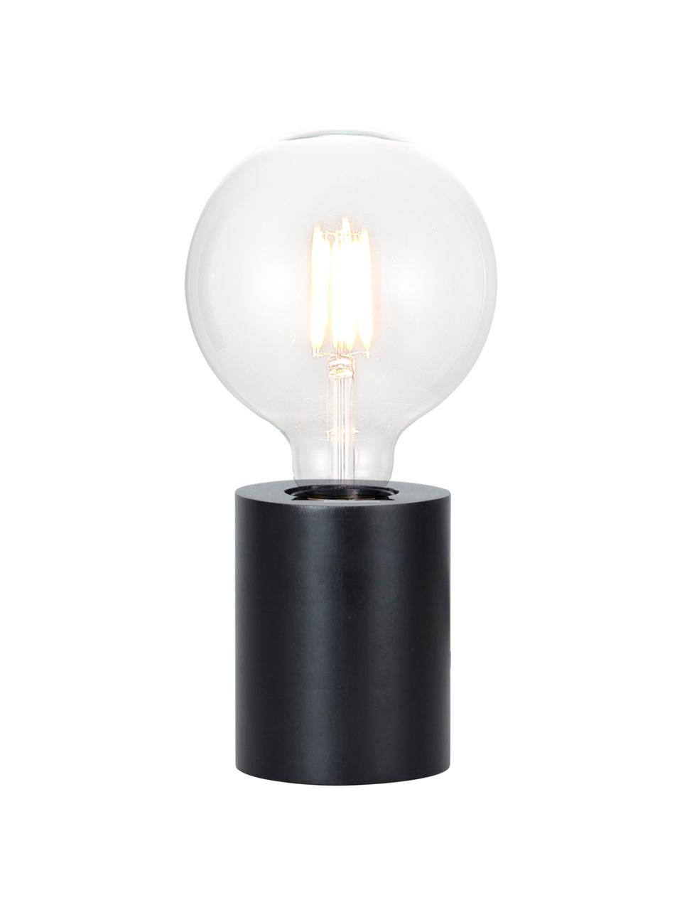 Lampa stołowa z drewna Tub, Czarny, Ø 8 x W 10 cm