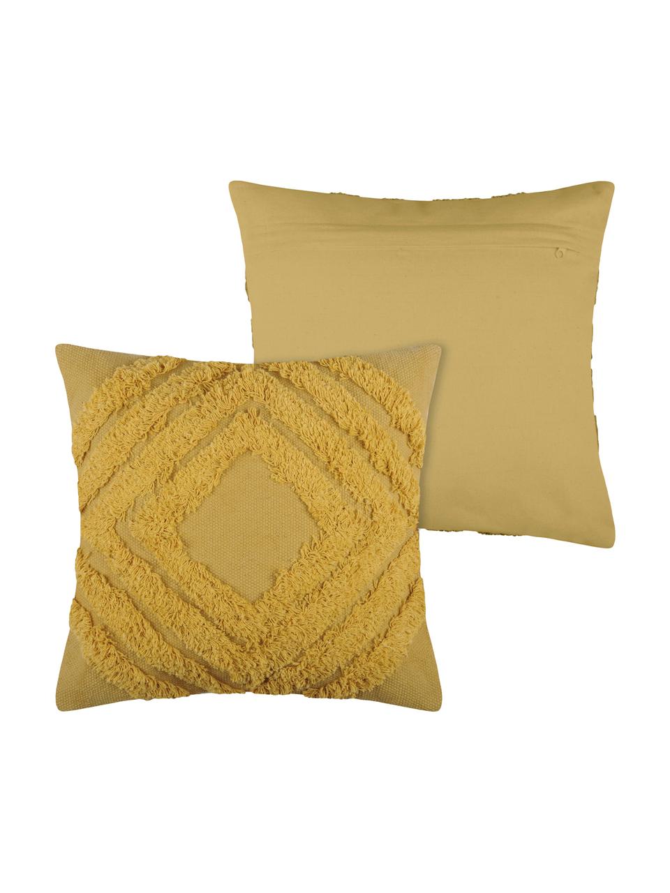 Cojín Greenmood, estilo boho, con relleno, Funda: 100% algodón, Amarillo, An 40 x L 40 cm