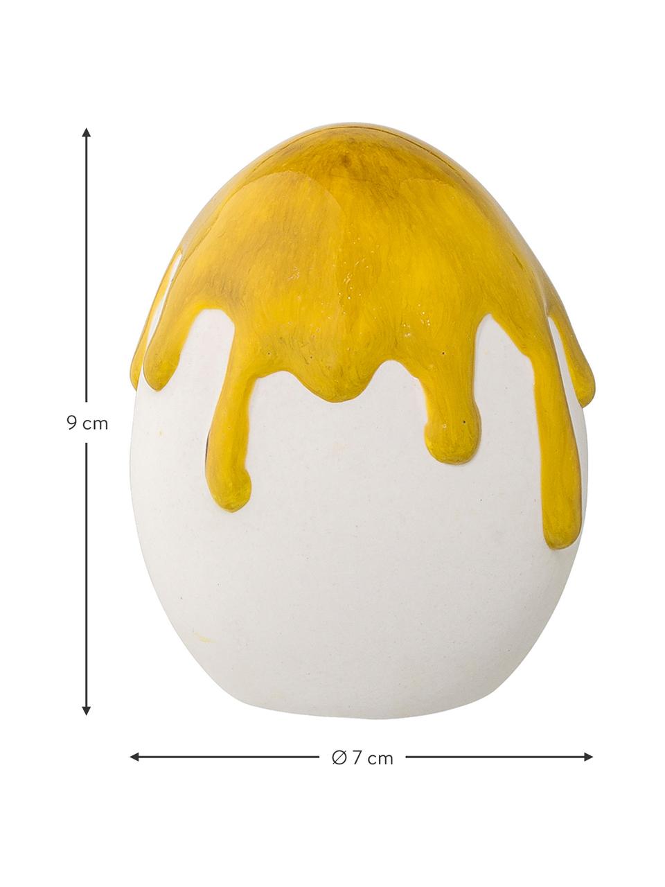 Dekorace Lalla, Kamenina, Bílá, žlutá, Ø 7 cm, V 9 cm