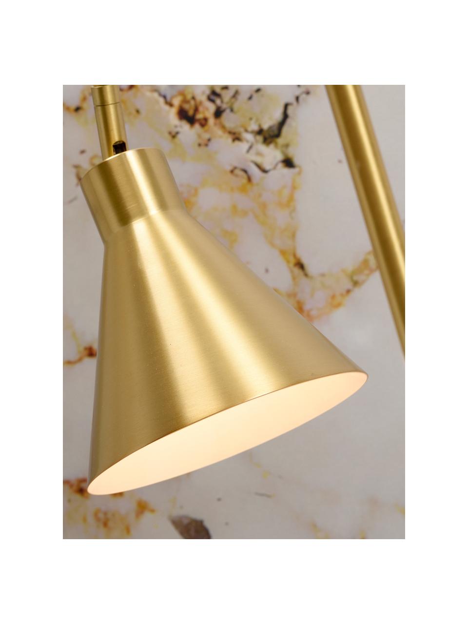 Große Schreibtischlampe Lyon in Gold, Lampenschirm: Metall, beschichtet, gebü, Lampenfuß: Metall, beschichtet, gebü, Goldfarben, 55 x 54 cm