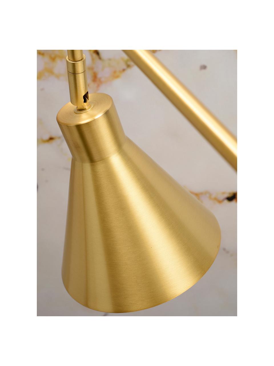 Grote tafellamp Lyon in goudkleur, Lampenkap: gecoat metaal, geborsteld, Lampvoet: gecoat metaal, geborsteld, Goudkleurig, 55 x 54 cm