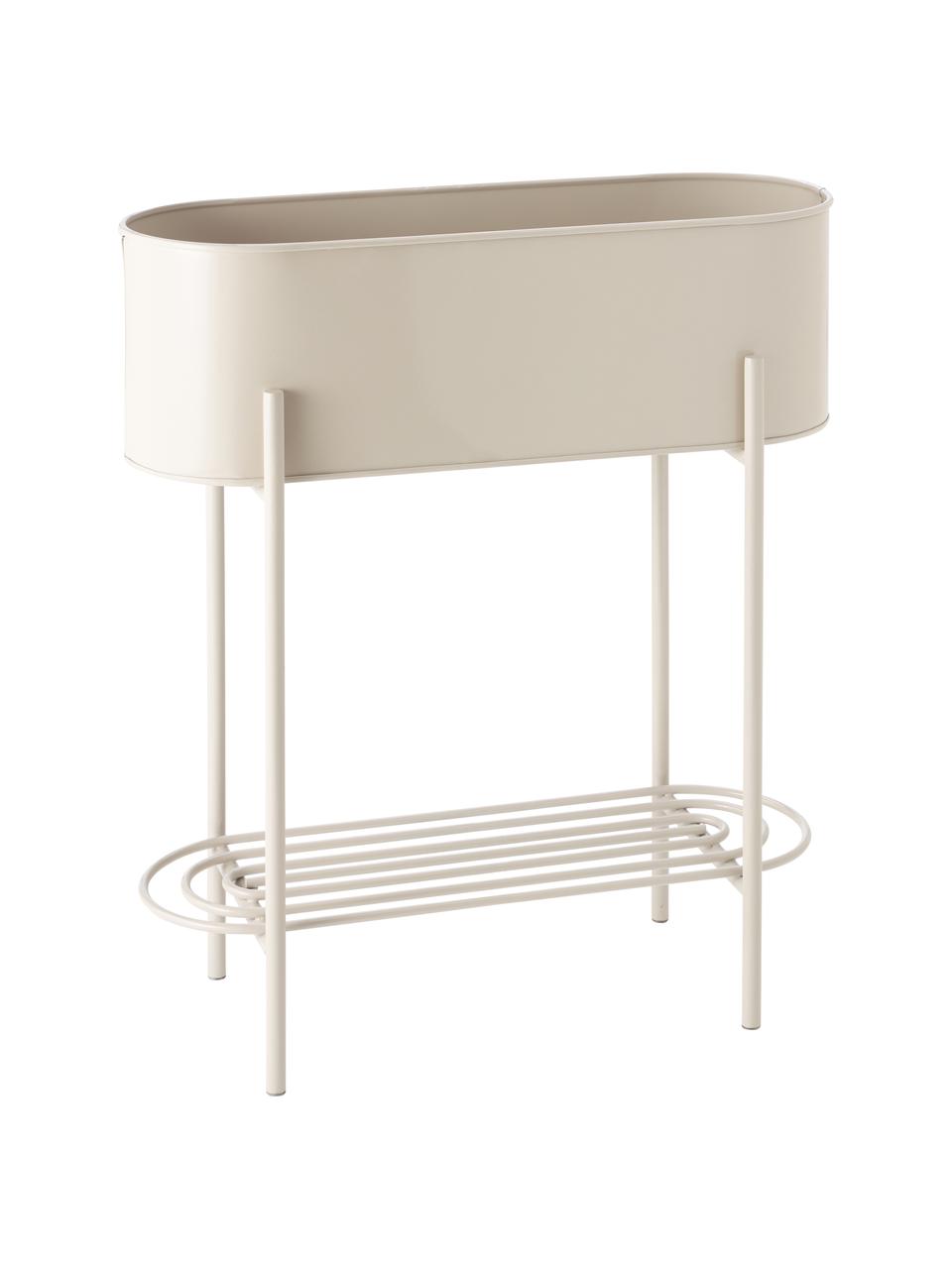 Portavaso grande con struttura e ripiano Azalea, Metallo rivestito, Beige, Larg. 60 x Alt. 68 cm