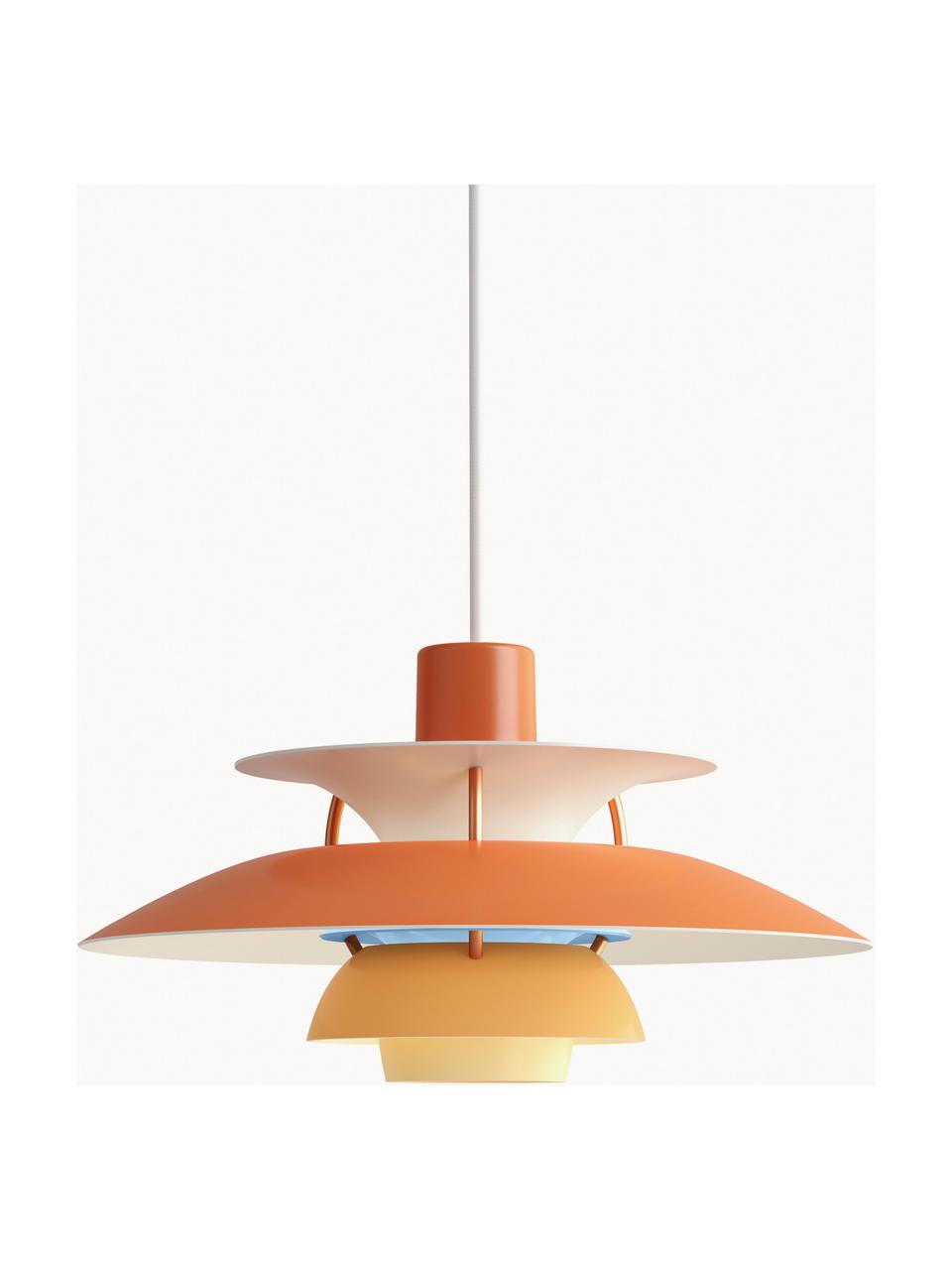 Lámpara de techo PH 5 Mini, Pantalla: metal recubierto, Cable: cubierto en tela, Tonos naranjas, dorado, Ø 30 x Al 16 cm