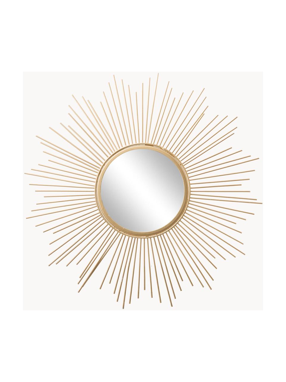 Dekospiegel Brooklyn, Rahmen: Metall, beschichtet, Spiegelfläche: Spiegelglas, Goldfarben, Ø 50 x T 2 cm