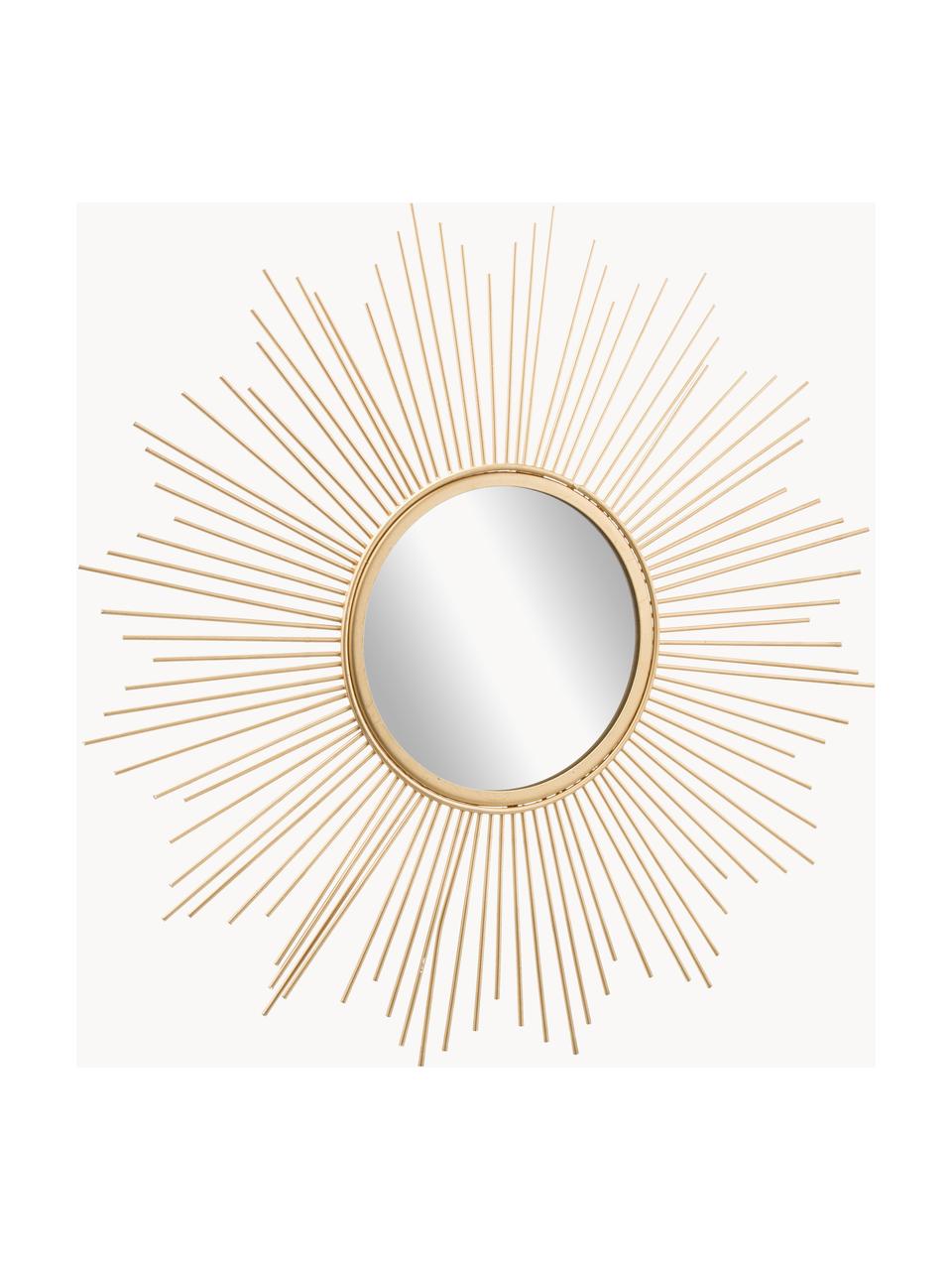 Decoratieve spiegel Brooklyn, Lijst: gecoat metaal, Goudkleurig, Ø 50 x D 2 cm