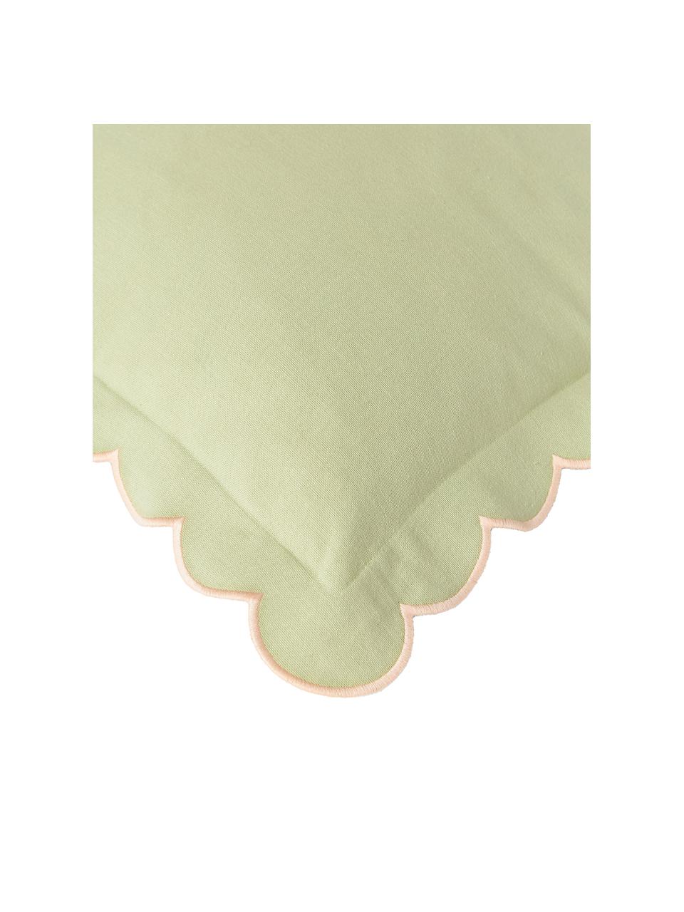 Housse de coussin en coton avec bordure ondulée Atina, 100 % coton bio, certifié BCI

Le matériau est certifié STANDARD 100 OEKO-TEX®, 4265CIT, CITEVE, Vert sauge, larg. 45 x long. 45 cm